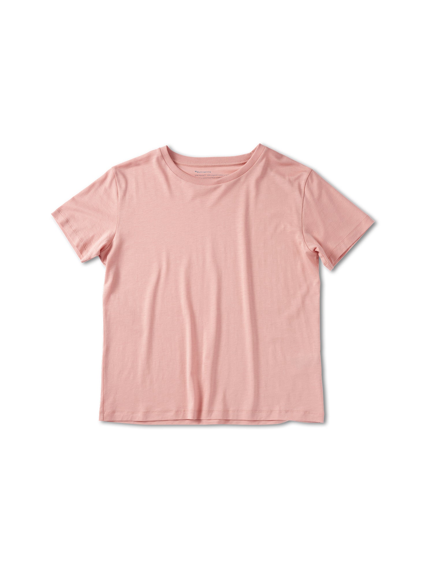 pinqponq-Tshirt-Tencel-Cotton-Women-Tone-Wooden-Pink-front